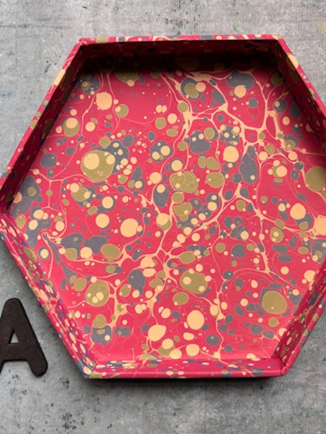 Hexagonal Large Trinket Tray. A trinket tray in A