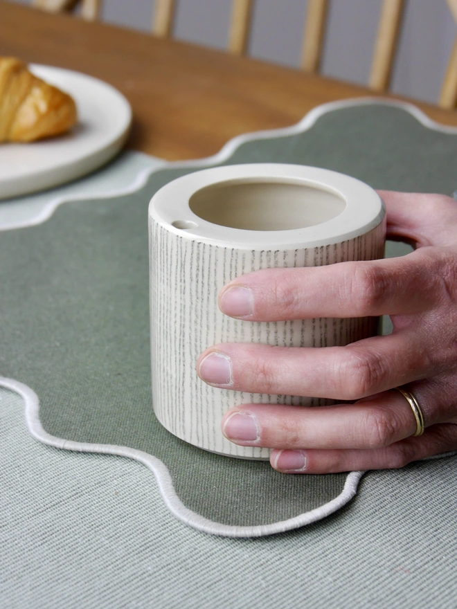 ceramic takeout coffee cup