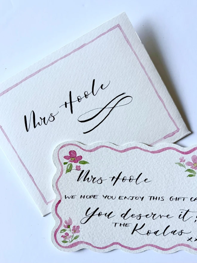 Personalised Hand painted Watercolour Gift Voucher