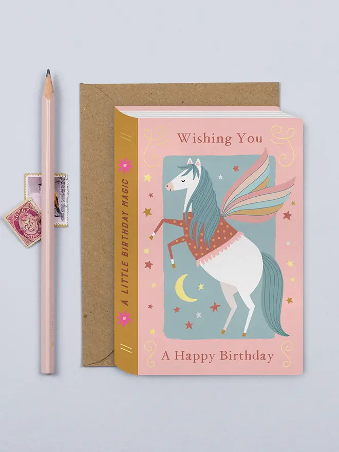 'Wishing You A Happy Birthday' Fairytale Pegasus Card