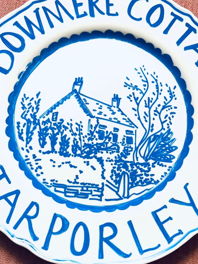 Hand-painted plate featuring your home