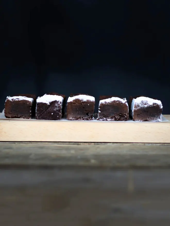 A tray of chocolate orange brownies