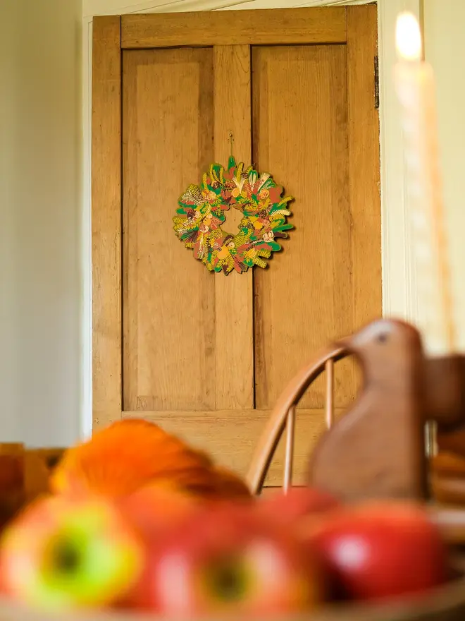 Winter Blooms Cotton Board Wreath