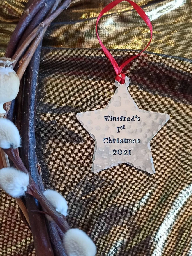 Personalised Christmas Tree Star Decoration