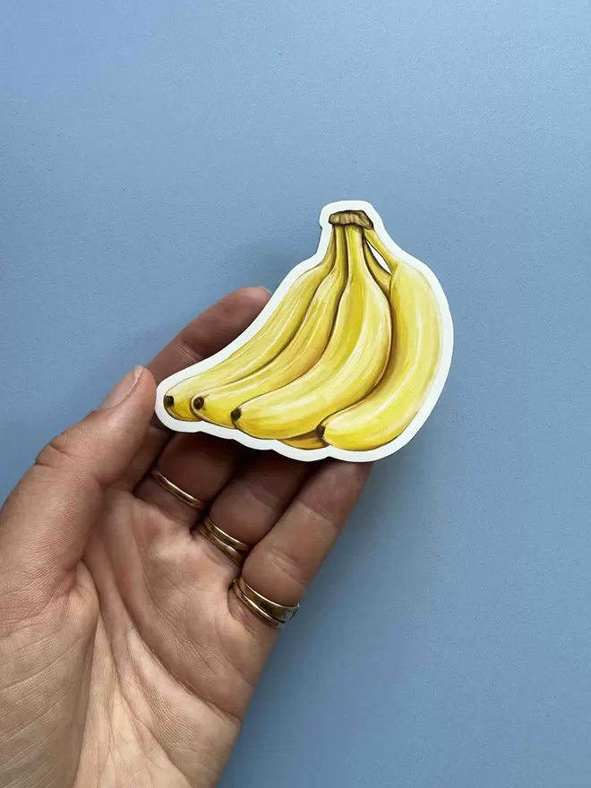 A banana themed magnet 