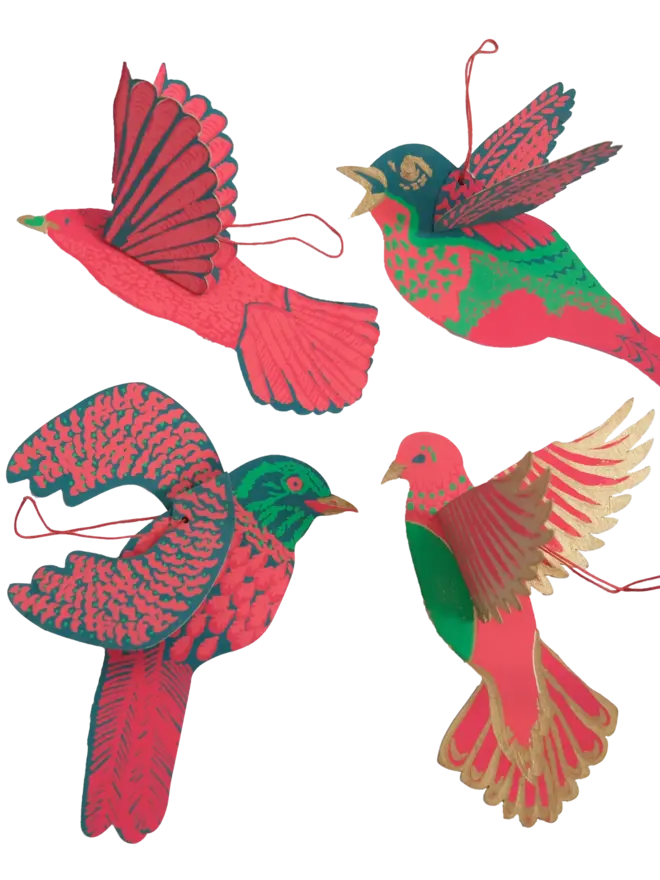 party birds paper hanging ornament decorations