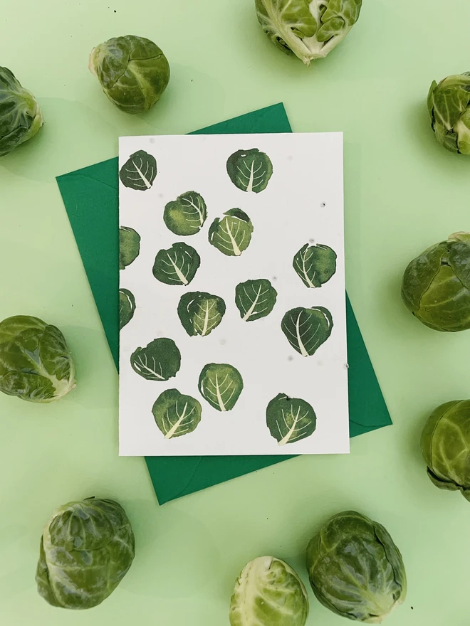 Ruby & Bo Brussel Sprout plantable christmas card