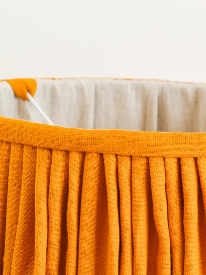 Mustard & Natural Gathered Lampshade