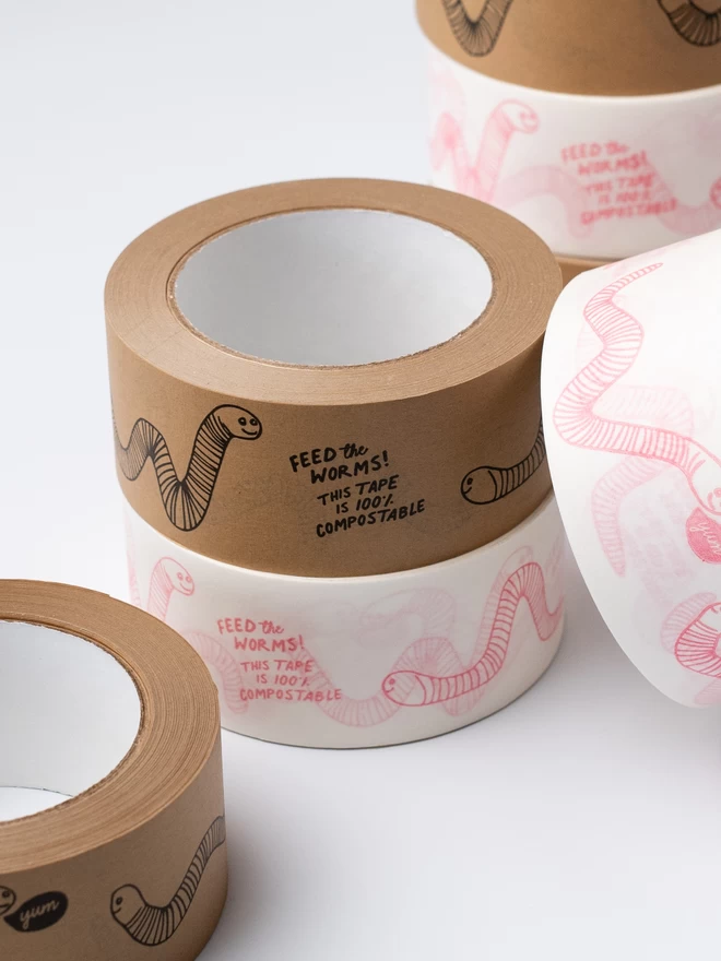 Feed The Worms Kraft Paper Tape