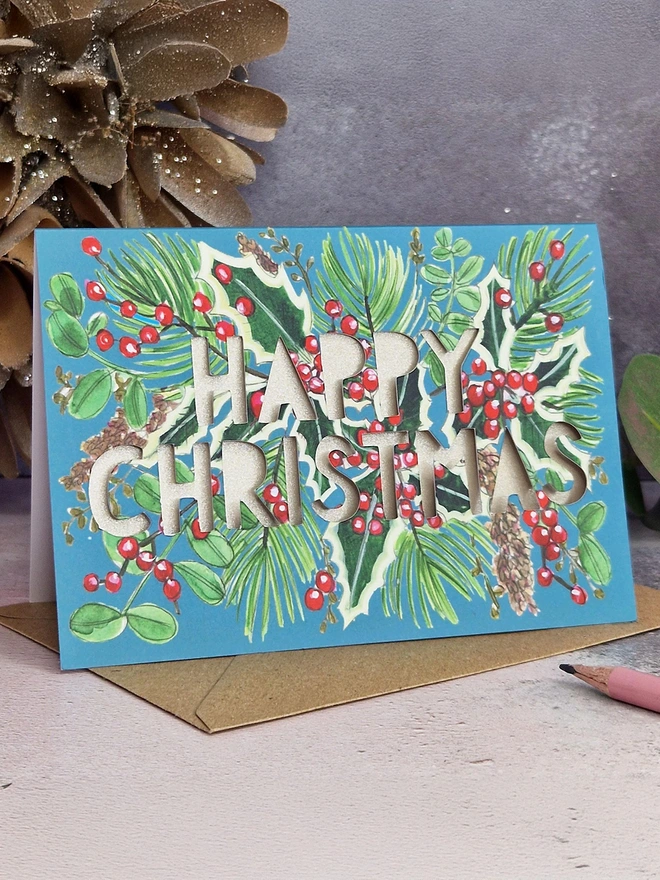 Holly berry Christmas card