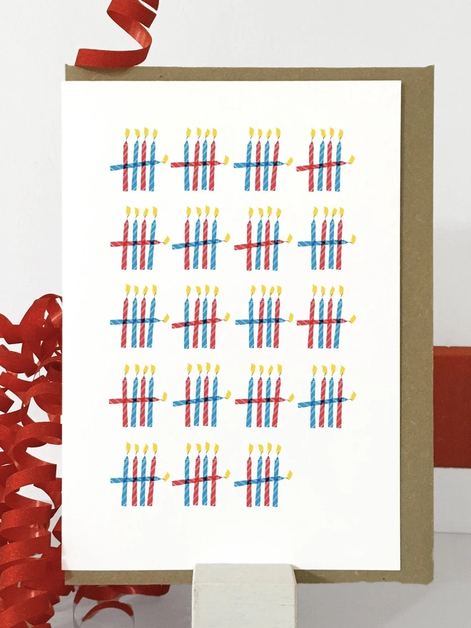 95th Birthday Candle Tally Card 