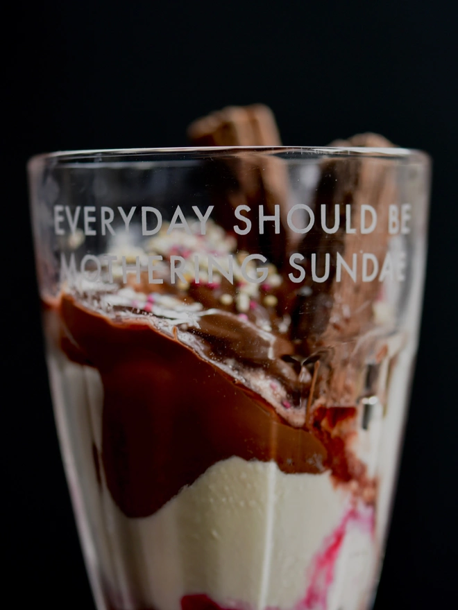 Mothering Sundae Etched Glass Ice Cream 