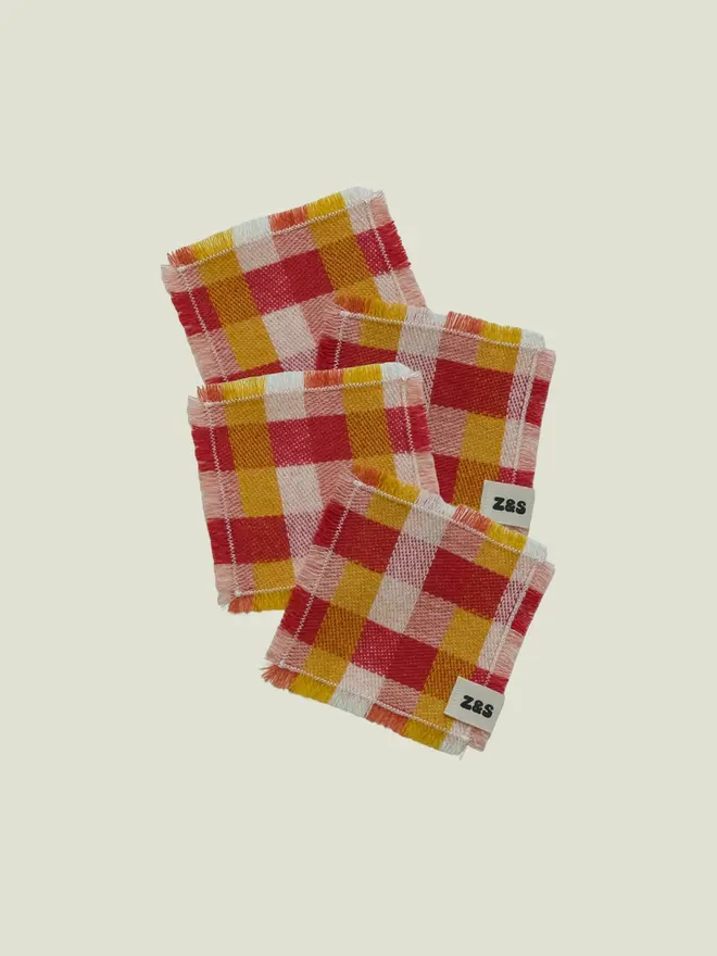 Rhubarb & Custard Coasters. A set of four coasters.