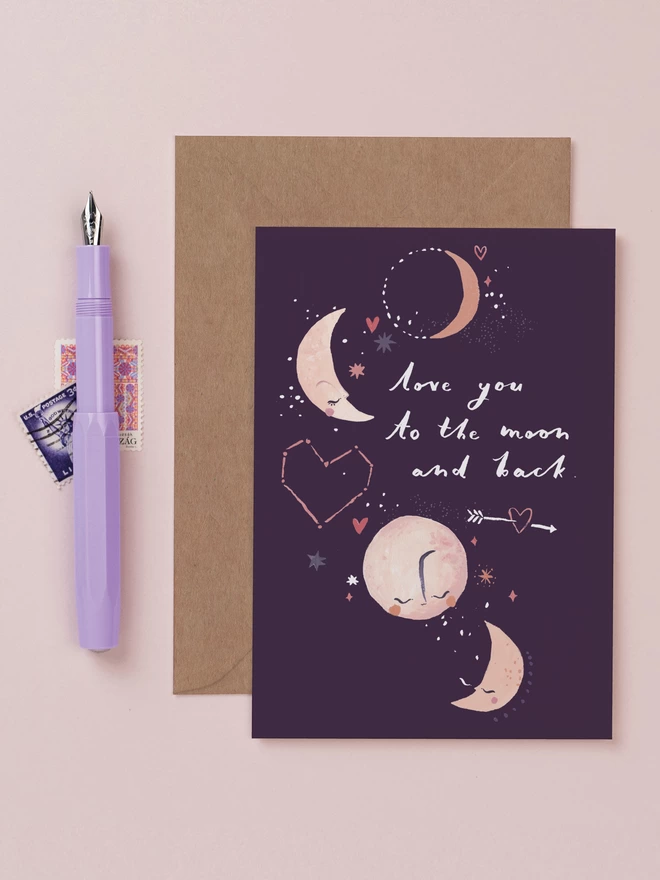 To The Moon And Back Anniversary Card