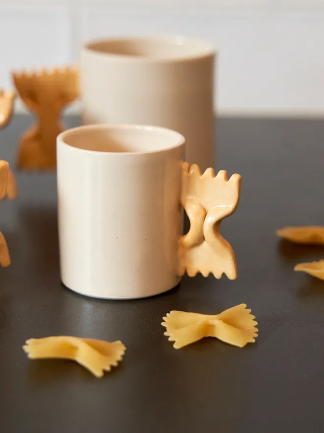 Farfalle pasta espresso cup