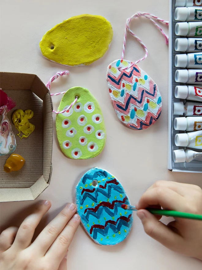 Painted Clay Eggs