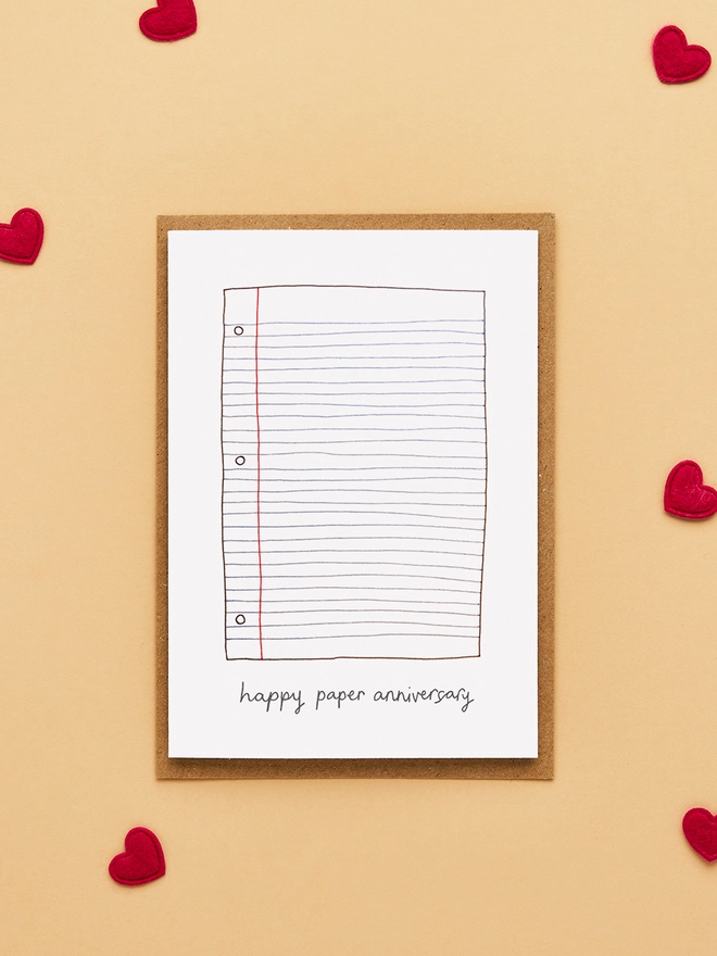 Paper Wedding Anniversary Card