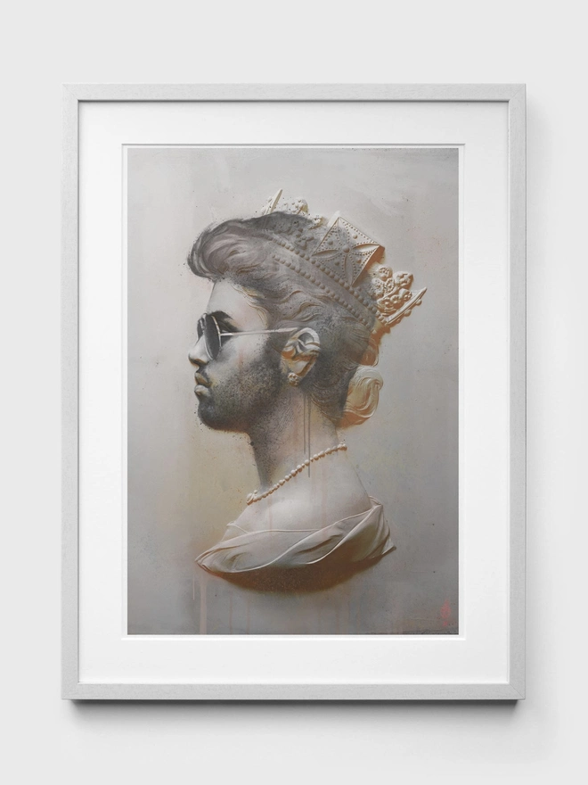 George Michael Graphite - White Frame