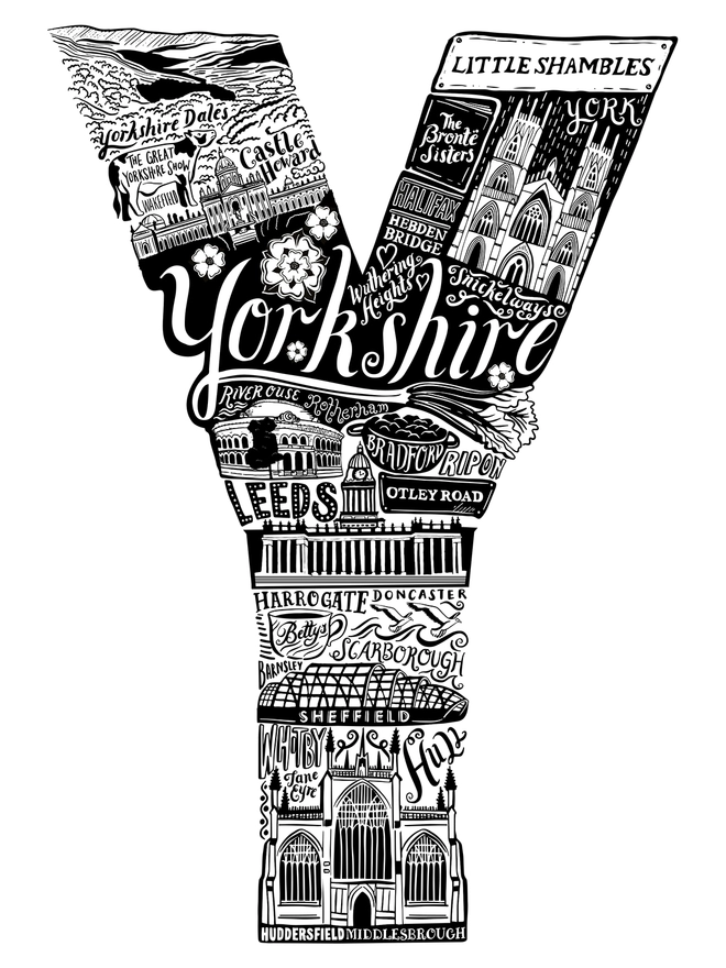 typographic Yorkshire print