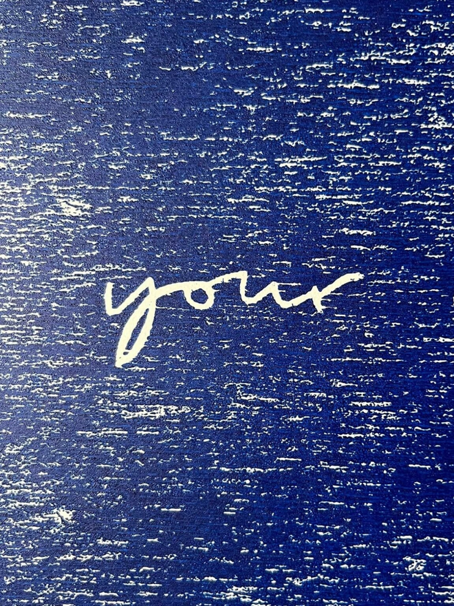 Close up image of 'Your Hand In Mine' Letterpress Print