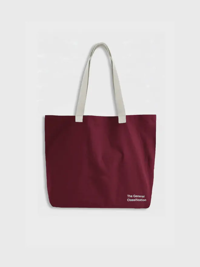 'Chaos' Tote Bag, against a grey background. 
