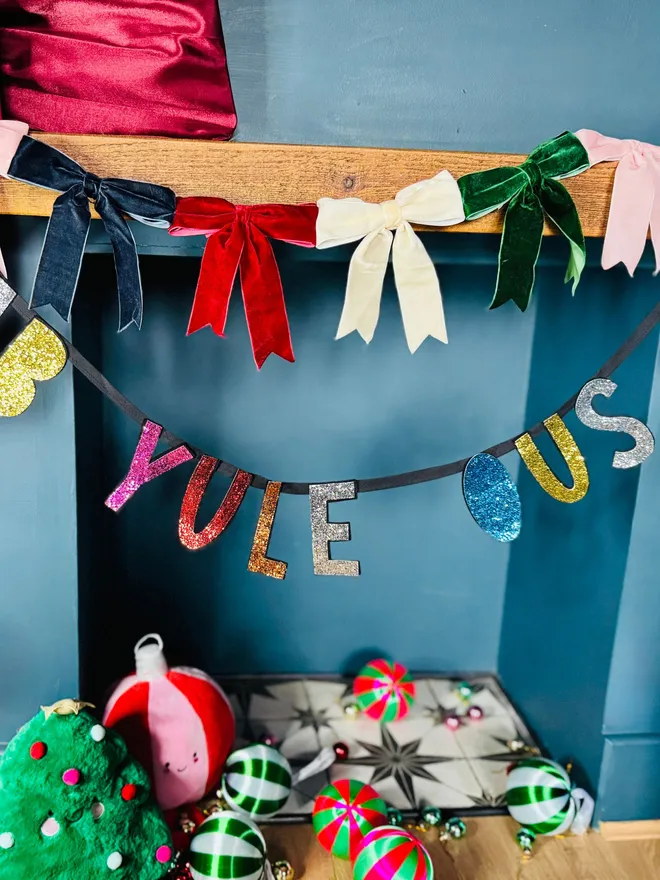 Glitter sign glitter bunting Christmas bunting merry Christmas Christmas garland glitter garland fire place garland