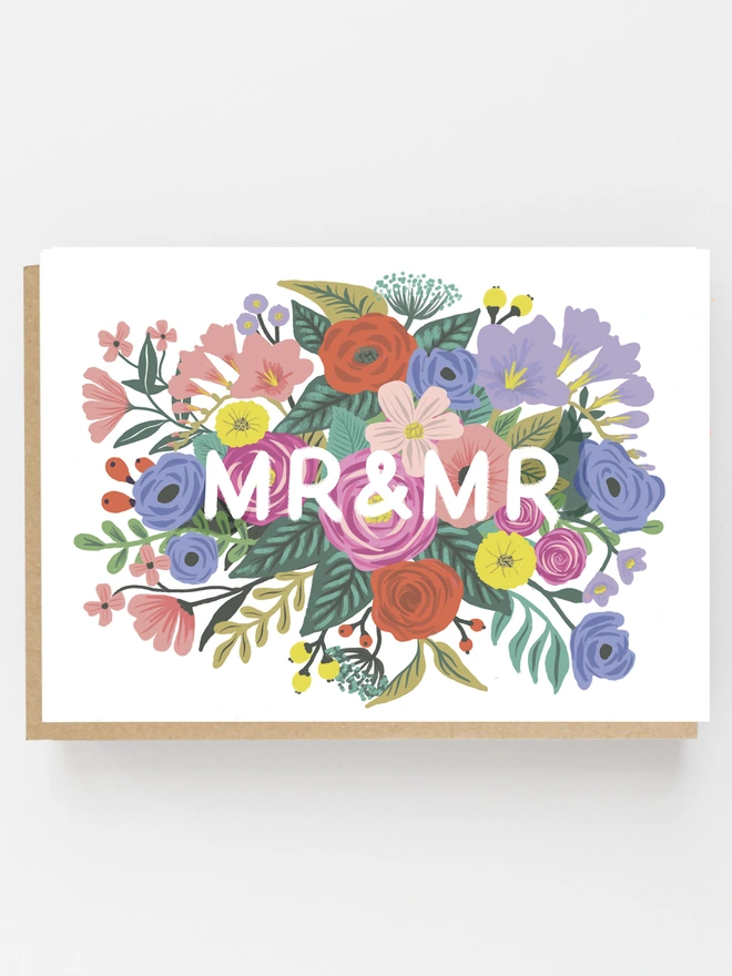 mr & mr wedding engagement love card