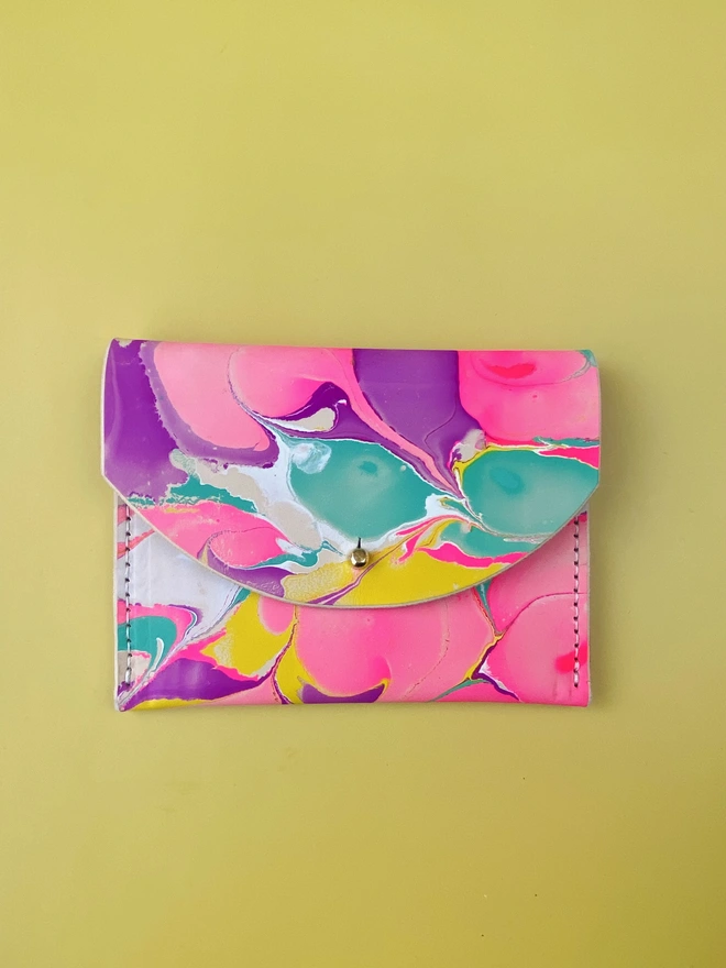 colourful leather purse