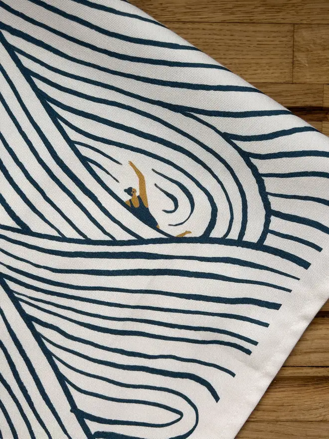 swimming wave pattern tea towel