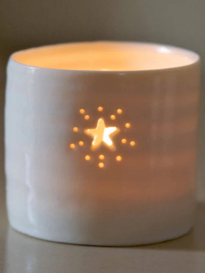 Starburst porcelain tealight