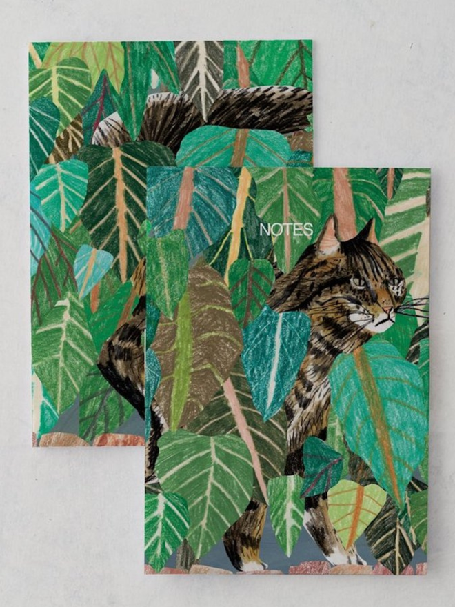 Cat In Bushes A5 Notebook