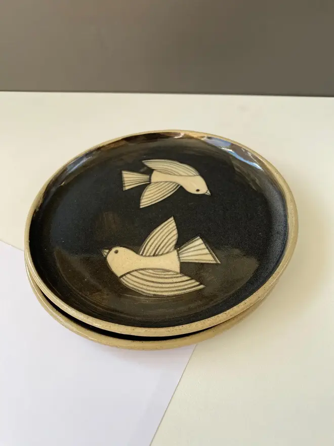 Ceramic Hand-Made Swallow Duo Dish