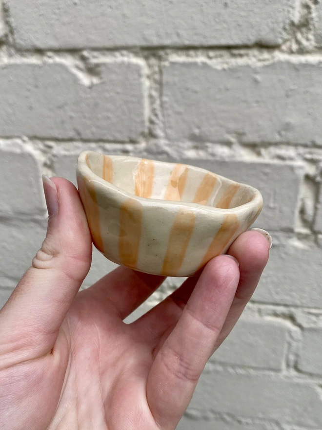 orange stripe trinket bowl