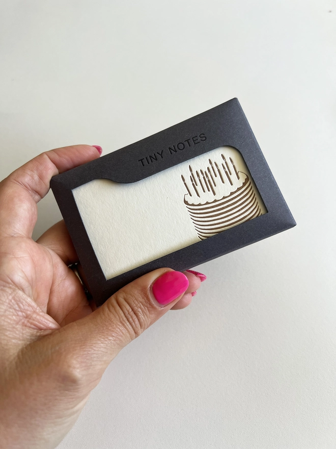 Presented in a little letterpress printed box