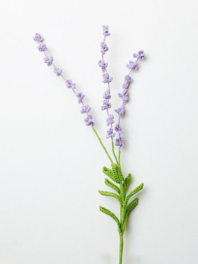 purple crochet lavender stem