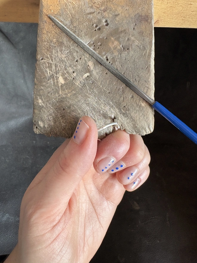 Work in progress 'hope' ring