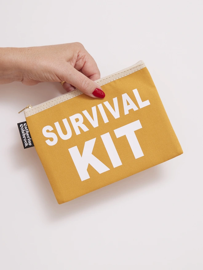 CATHERINE COLEBROOK SURVIVAL KIT POUCH YELLOW:WHITE