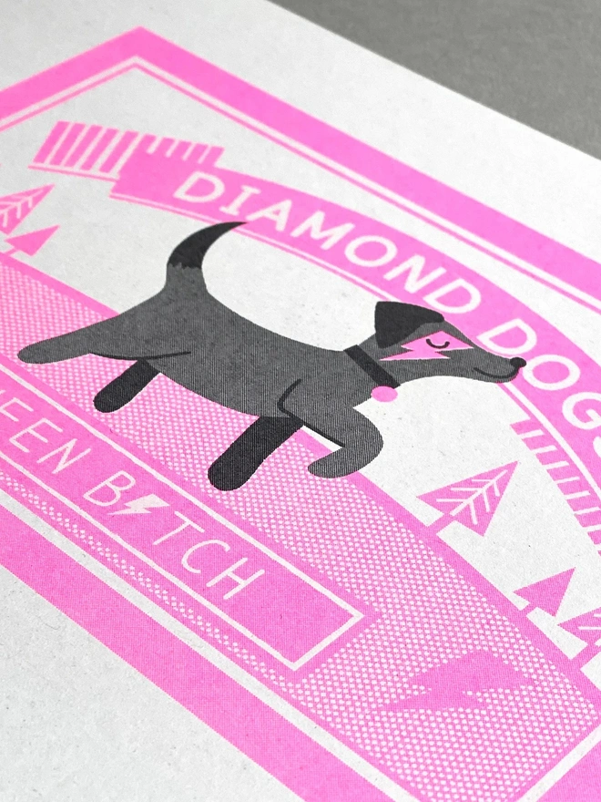 'Diamond Dog' Risograph Print