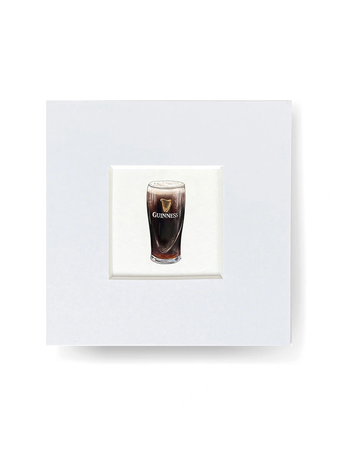 Illustrated mini print featuring a pint of Guinness