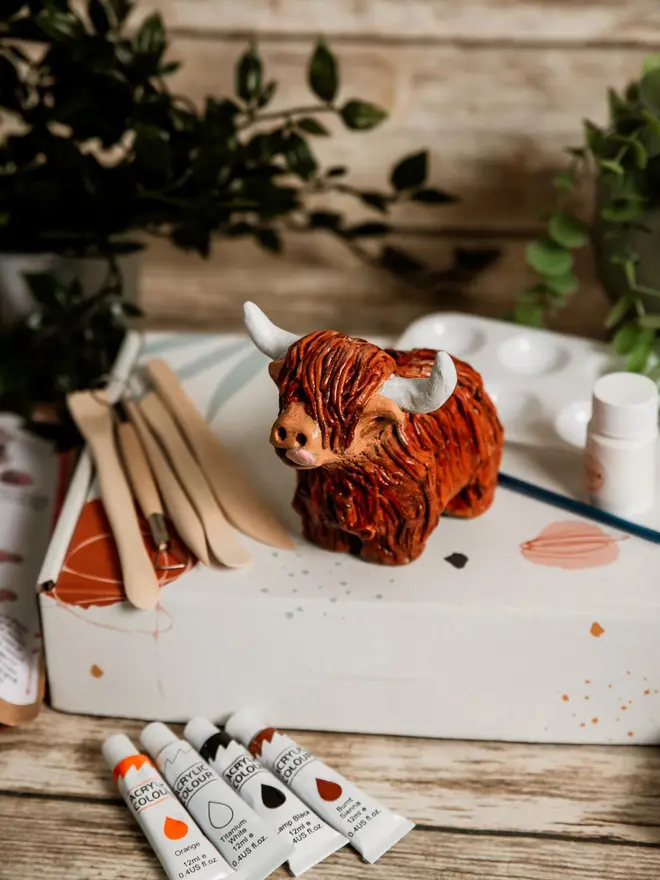 Highland Cow Clay Crafting Kit