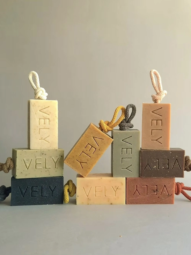 Soap On A Rope "COCO" With Coffee And Raw Cacao