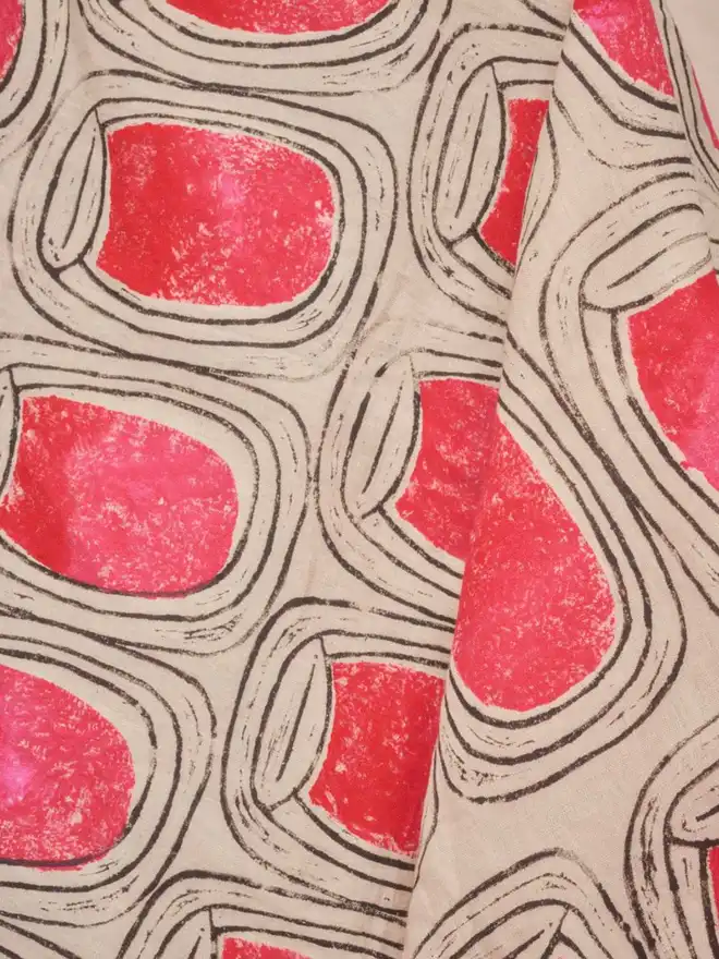 Airplane Windows Hand printed Tablecloth Detail