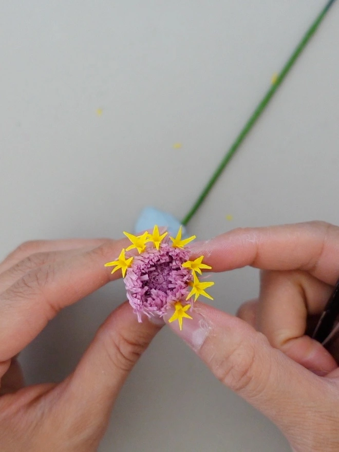 Making of Crepe Paper Zinnia in Queen Lime Blush