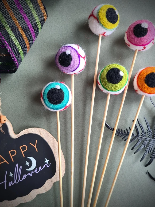 Felt Eyeball Flower Stems Artificial Bouquet Decoration