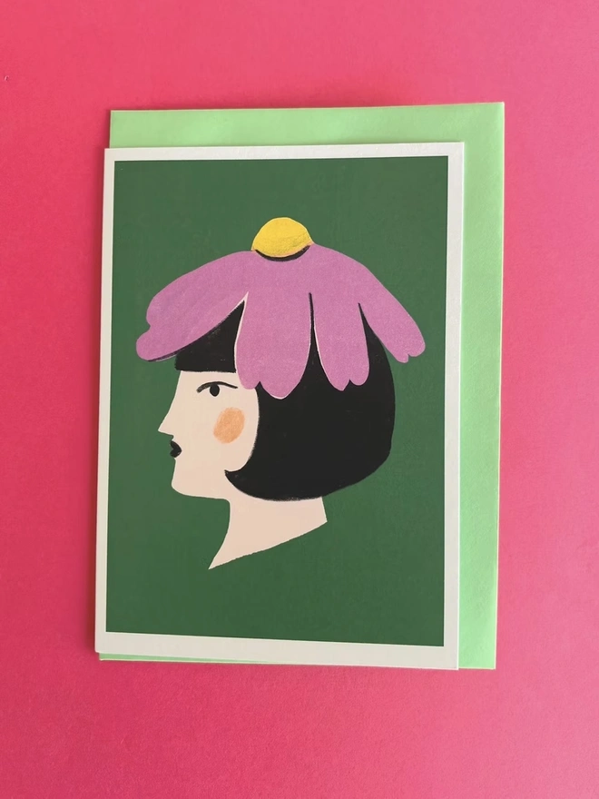 Flower Women Pink Friendship Card