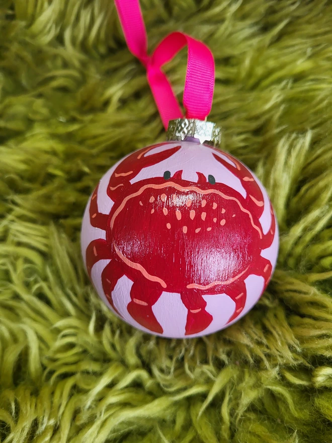 Hand Painted Crab Bauble
