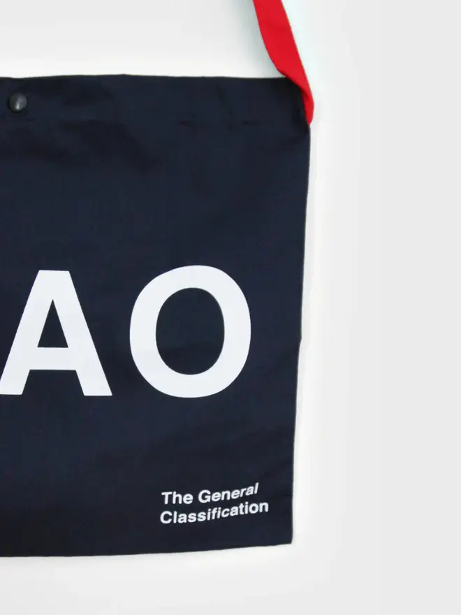 'Ciao' Canvas Musette, against a grey background. 