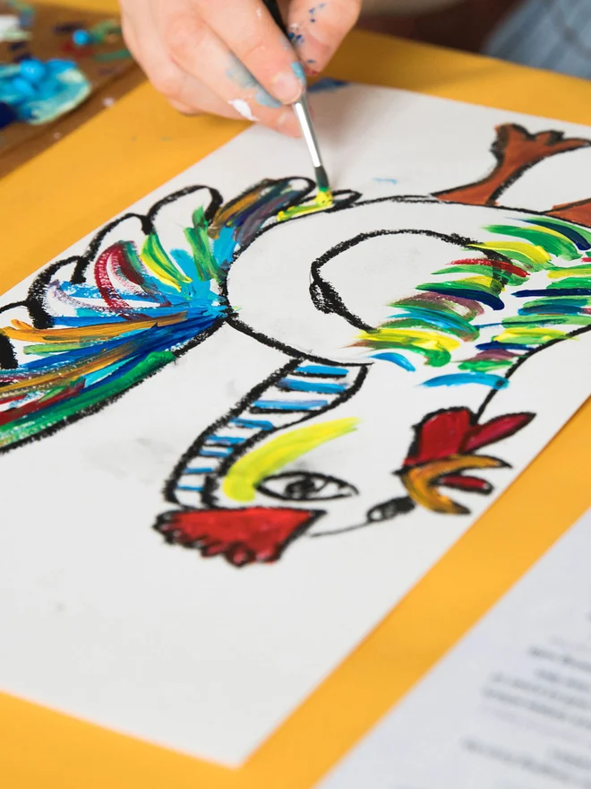 Awesome Animal rooster painting art project inspired by artist