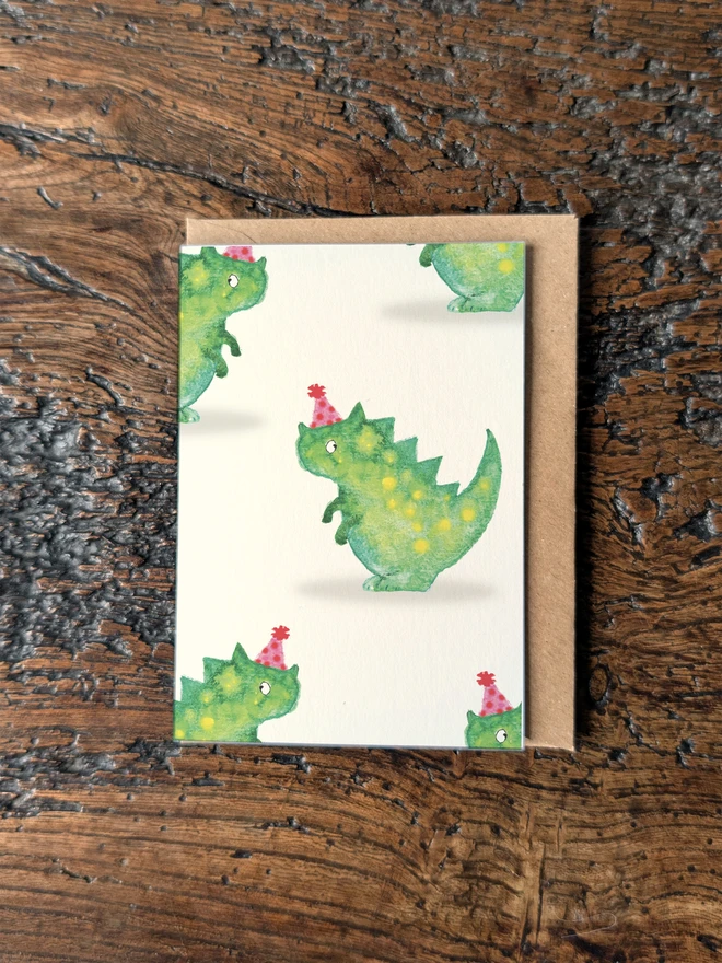 party dino mini card or invitation