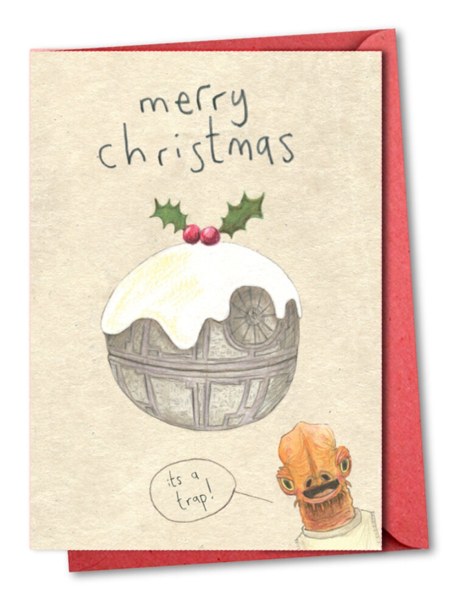 christmas pudding star wars card